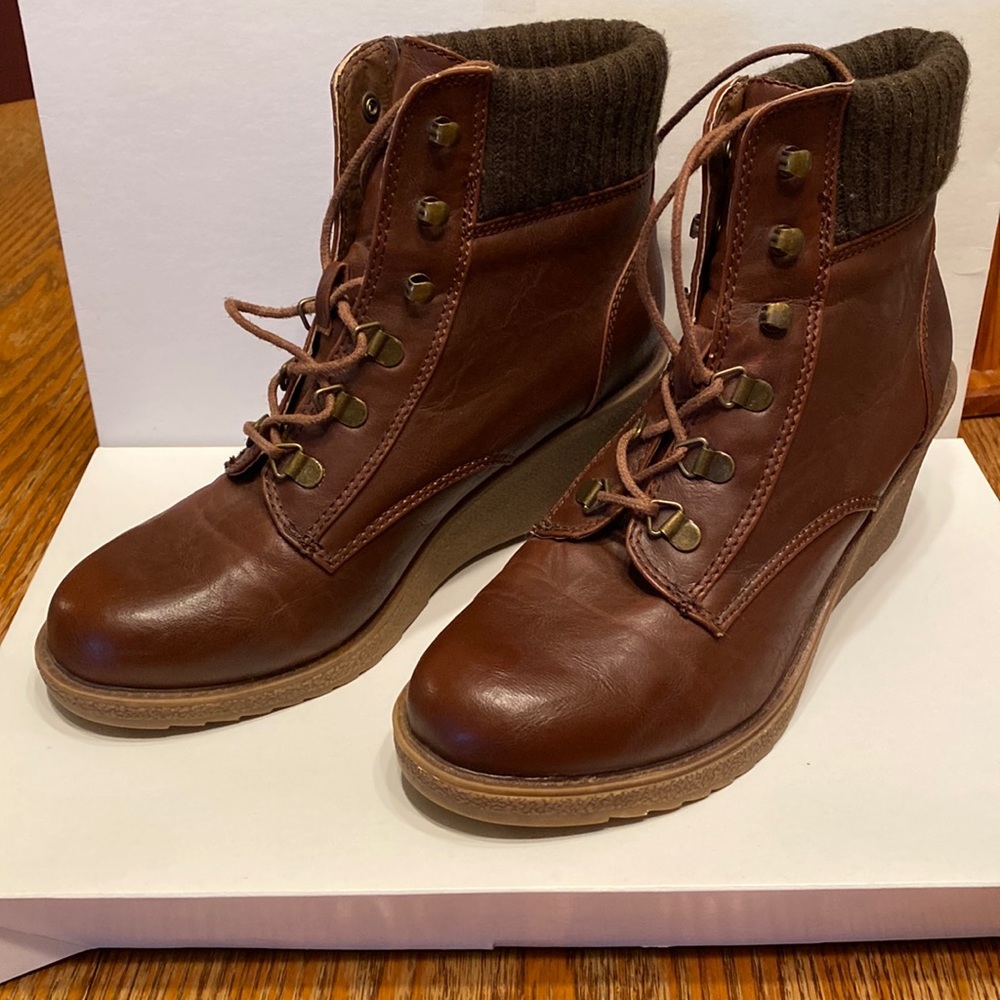 Sonoma Lace-up Wedge Booties, size: 8.5